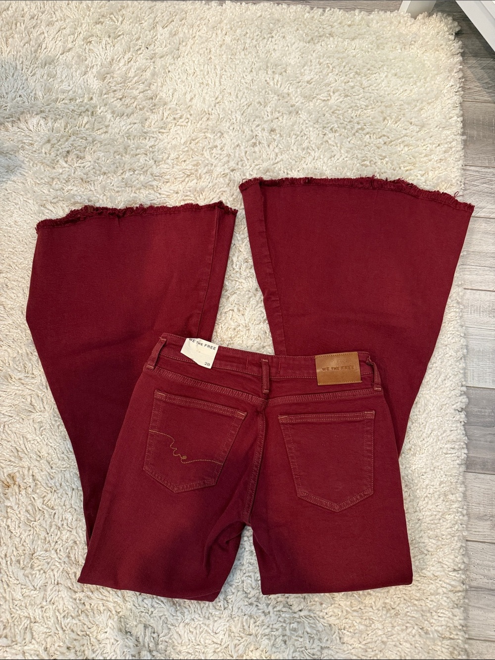 We The Free Burgundy Flared Bell Bottom Jeans - Picture 4 of 4